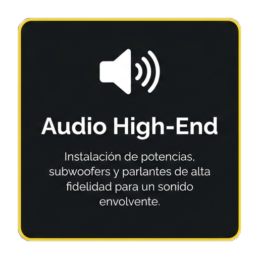Instalación de parlantes y sonido de alta fidelidad para autos Icono de instalacion de parlantes y potencias car audio